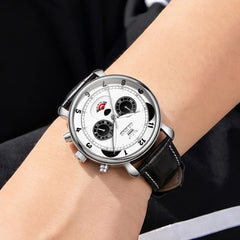 white dial watch worn on wrist - OLEVS 3753