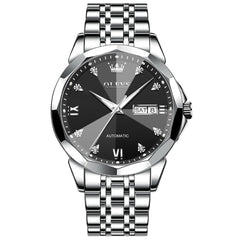 OLEVS 3D Diamond Cut Mirror Automatic Mechanical Watch 9982 Day Date for Men - All Gold Watch | Olevs Watch Store