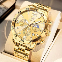 OLEVS 3D Rhombic Chronograph Quartz Watch for Men 3678