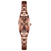 OLEVS 5501 Tonneau Tungsten Steel Quartz Watch for Women - Rose Gold Watch | Olevs Watch Store