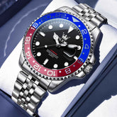 OLEVS 5657 – Men's Rotating Bezel Sports Watch Stainless Steel Jubilee Bracelet Quartz Timepiece
