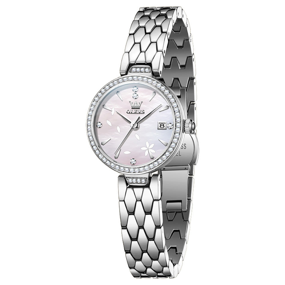 Silver White front view - OLEVS 5689