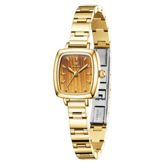 Gold Brown watch angled view and bracelet - OLEVS 5695