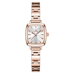 Rose gold tone bracelet with white dial front - OLEVS 5695
