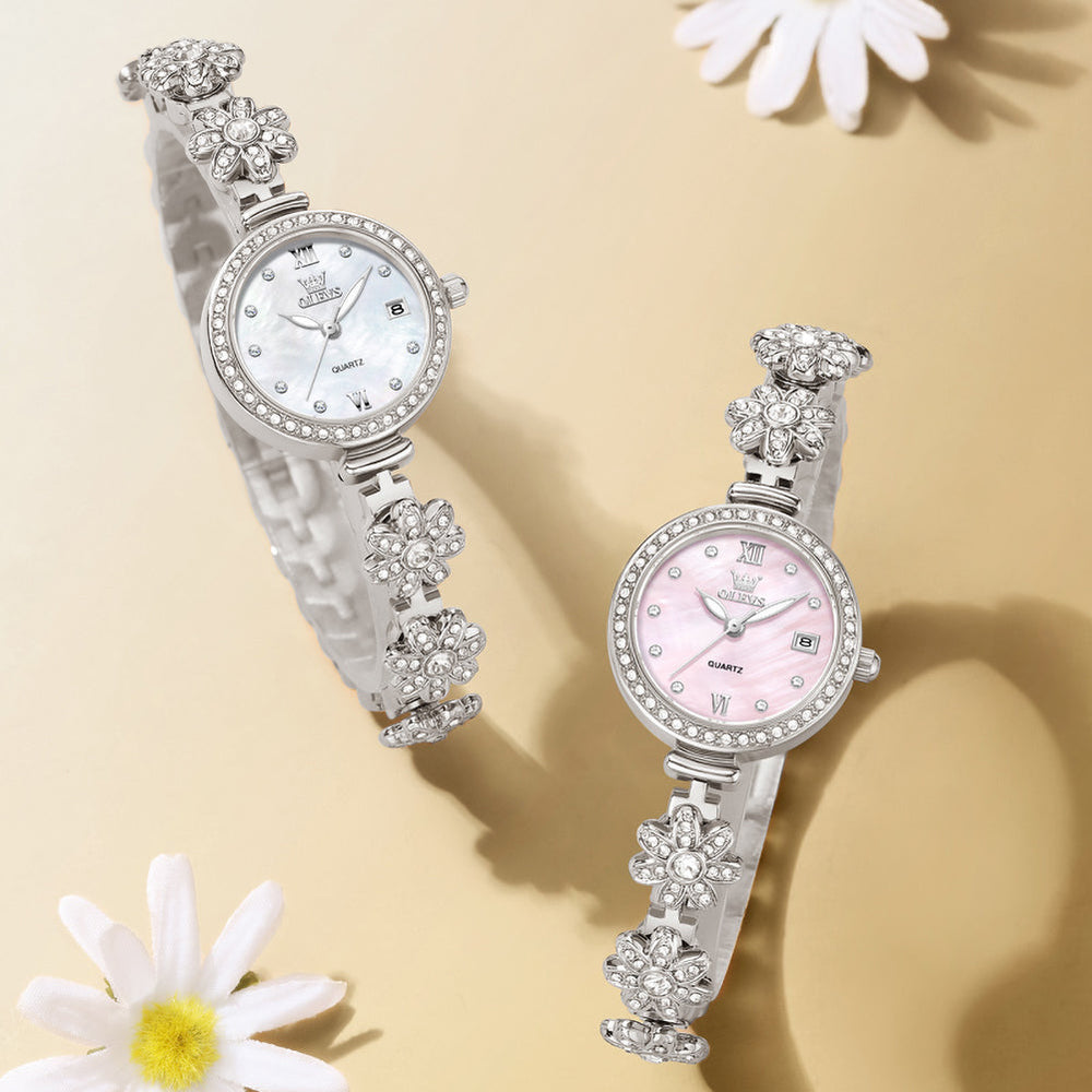 silver white and pink color comparison - OLEVS 5699