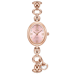 Rose gold tone bracelet and pink dial front - OLEVS 5702
