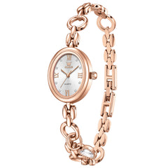 Rose Gold White angled view with heart charm - OLEVS 5702