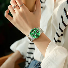 OLEVS 5885 Sporty Chic Luxury Dive Style Watch for Women - Mint Blue Watch | Olevs Watch Store