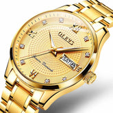 OLEVS 6603 Classic Automatic Mechanical Diamond Watch for Men - All Gold Watch | Olevs Watch Store