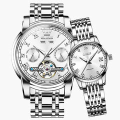 OLEVS 6607 – Couples' Open Heart Automatic Mechanical Watch Set