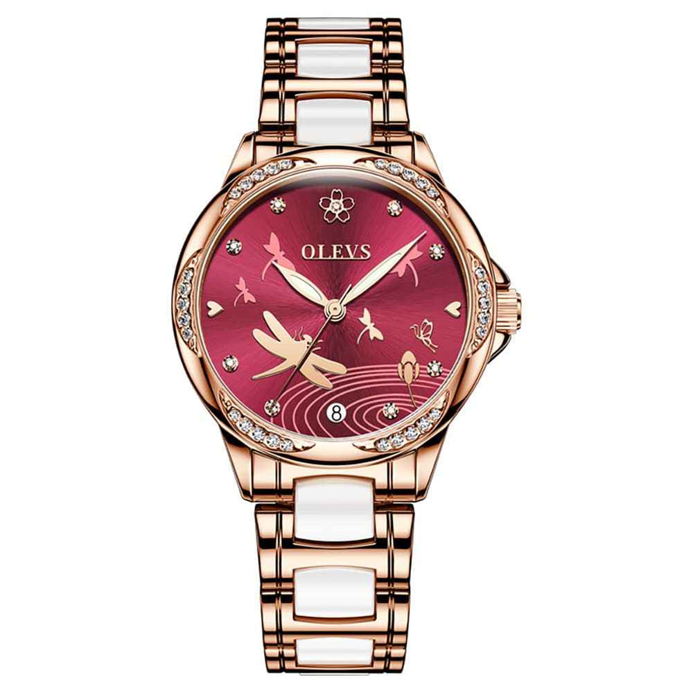 OLEVS 6610 – Women's Automatic Mechanical Ceramic Dragonfly Watch