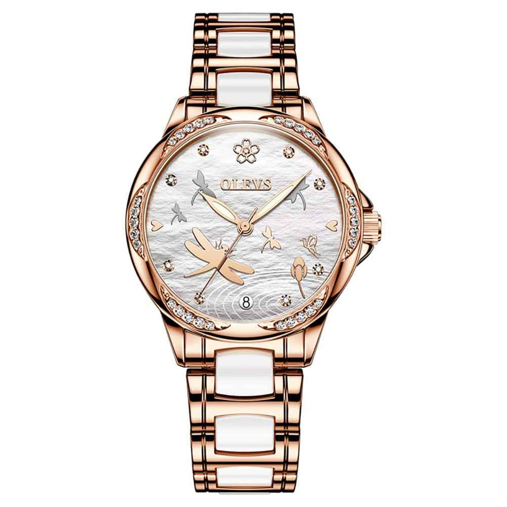OLEVS 6610 – Women's Automatic Mechanical Ceramic Dragonfly Watch