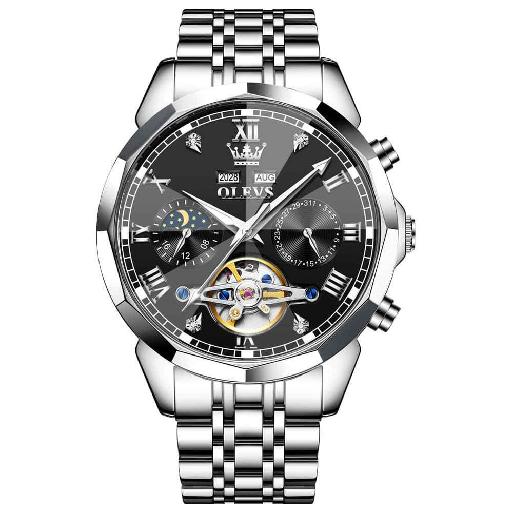 OLEVS 6620 – Men's Skeleton Moon Phase Mechanical Watch