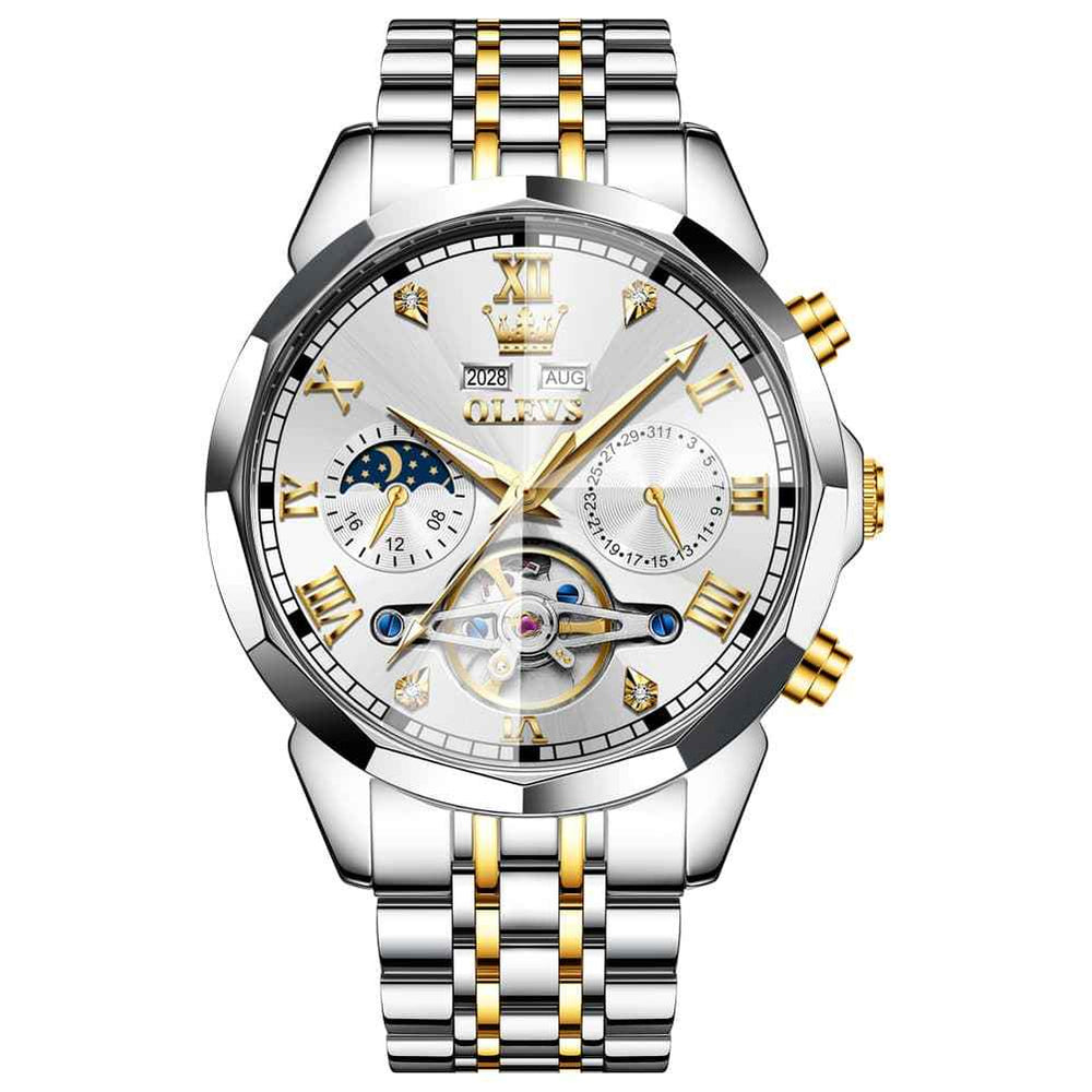 OLEVS 6620 – Men's Skeleton Moon Phase Mechanical Watch
