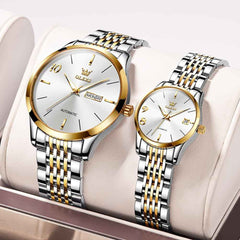 OLEVS 6632 – Couples' Stainless Steel Automatic Mechanical Watches