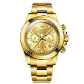 OLEVS 6638 Stainless Steel Chronograph Tachymeter Watch for Men - All Gold Watch | Olevs Watch Store