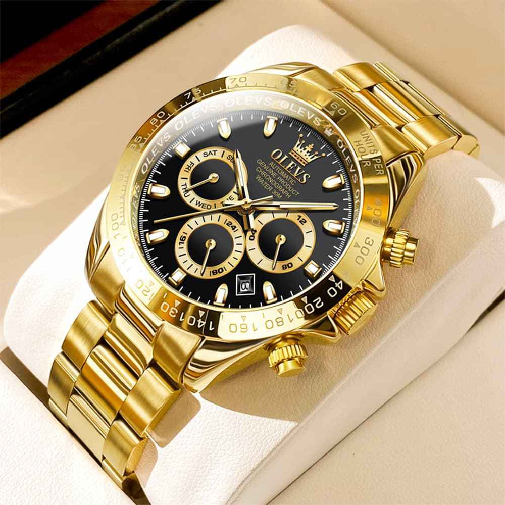 OLEVS 6638 – Men's Stainless Steel Chronograph Tachymeter Watch