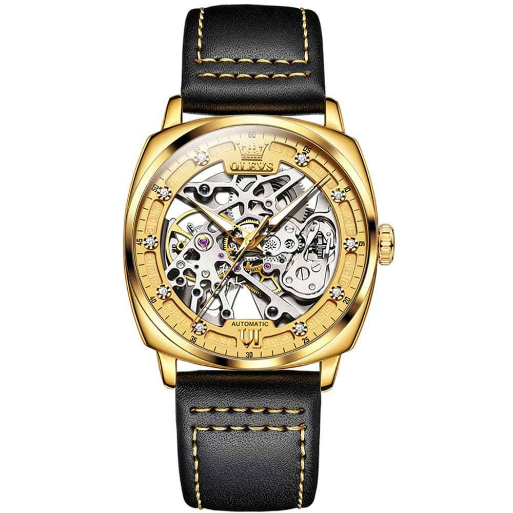 OLEVS 6651 – Men's Tonneau Skeleton Mechanical Watch