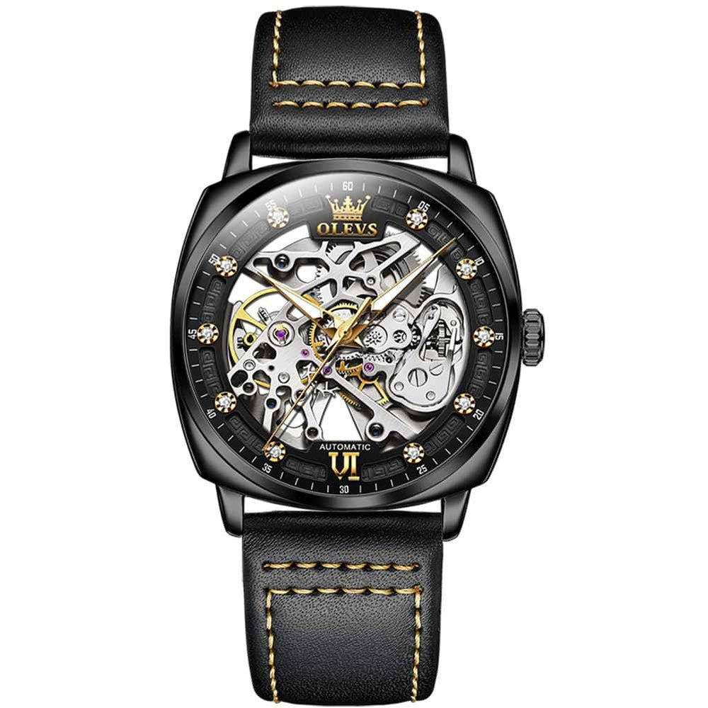 OLEVS 6651 – Men's Tonneau Skeleton Mechanical Watch