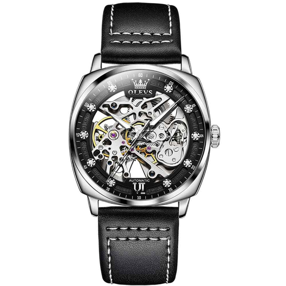 OLEVS 6651 – Men's Tonneau Skeleton Mechanical Watch