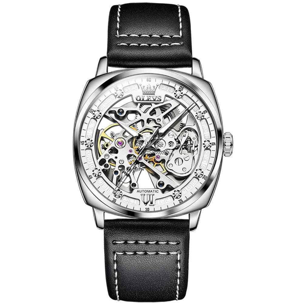 OLEVS 6651 – Men's Tonneau Skeleton Mechanical Watch