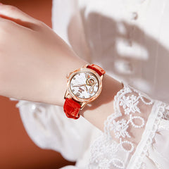 OLEVS 6656 Ceramic Mechanical Musical Note Watch for Women - Ceramic White Watch | Olevs Watch Store