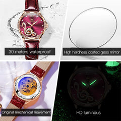 OLEVS 6656 Ceramic Mechanical Musical Note Watch for Women - Ceramic White Watch | Olevs Watch Store
