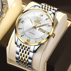 OLEVS 6657 Stainless Steel Automatic Mechanical Watch for Men - All Gold Watch | Olevs Watch Store