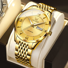 OLEVS 6657 Stainless Steel Automatic Mechanical Watch for Men - All Gold Watch | Olevs Watch Store