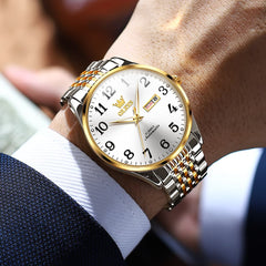 OLEVS 6666 Stainless Steel Mechanical Big Numeral Watch for Men - All Gold Watch | Olevs Watch Store