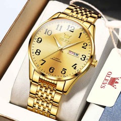 OLEVS 6666 – Men's Stainless Steel Mechanical Big Numeral Watch