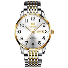 OLEVS 6666 – Men's Stainless Steel Mechanical Big Numeral Watch