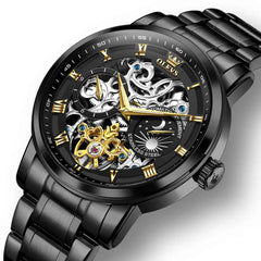 OLEVS 6670 – Men's Stainless Steel Skeleton Mechanical Watch