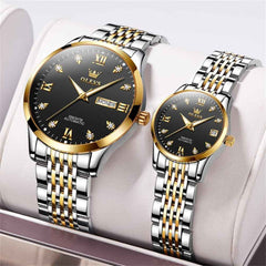 OLEVS 6673 – Couples' Diamond Automatic Watches Set