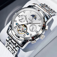 OLEVS 6678 Mechanical Moon Phase Automatic Watch for Men - All Gold Watch | Olevs Watch Store