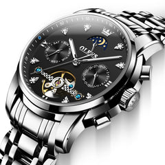 OLEVS 6678 Mechanical Moon Phase Automatic Watch for Men - All Gold Watch | Olevs Watch Store