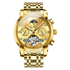 OLEVS 6678 Mechanical Moon Phase Automatic Watch for Men - All Gold Watch | Olevs Watch Store
