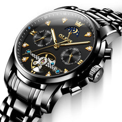 OLEVS 6678 Mechanical Moon Phase Automatic Watch for Men - All Gold Watch | Olevs Watch Store