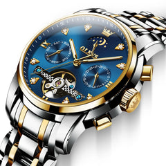 OLEVS 6678 Mechanical Moon Phase Automatic Watch for Men - All Gold Watch | Olevs Watch Store