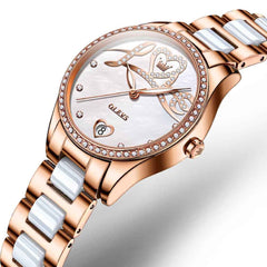 OLEVS 6686 – Women's Romantic Love Dial Ceramic Mechanical Watch