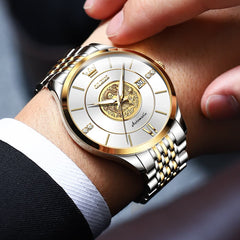 OLEVS 6693 3D Dragon Mechanical Steel Watch for Men - All Gold Watch | Olevs Watch Store