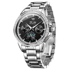 OLEVS 6695 – Men's Baguette Diamond Multifunction Mechanical Watch