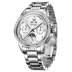 OLEVS 6695 – Men's Baguette Diamond Multifunction Mechanical Watch