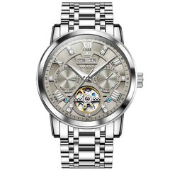 OLEVS 6701 – Men's Skeleton Automatic Mechanical Stainless Steel Watch