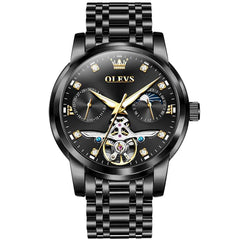 OLEVS 6703 – Men's Moon Phase Tourbillon Automatic Mechanical Watch
