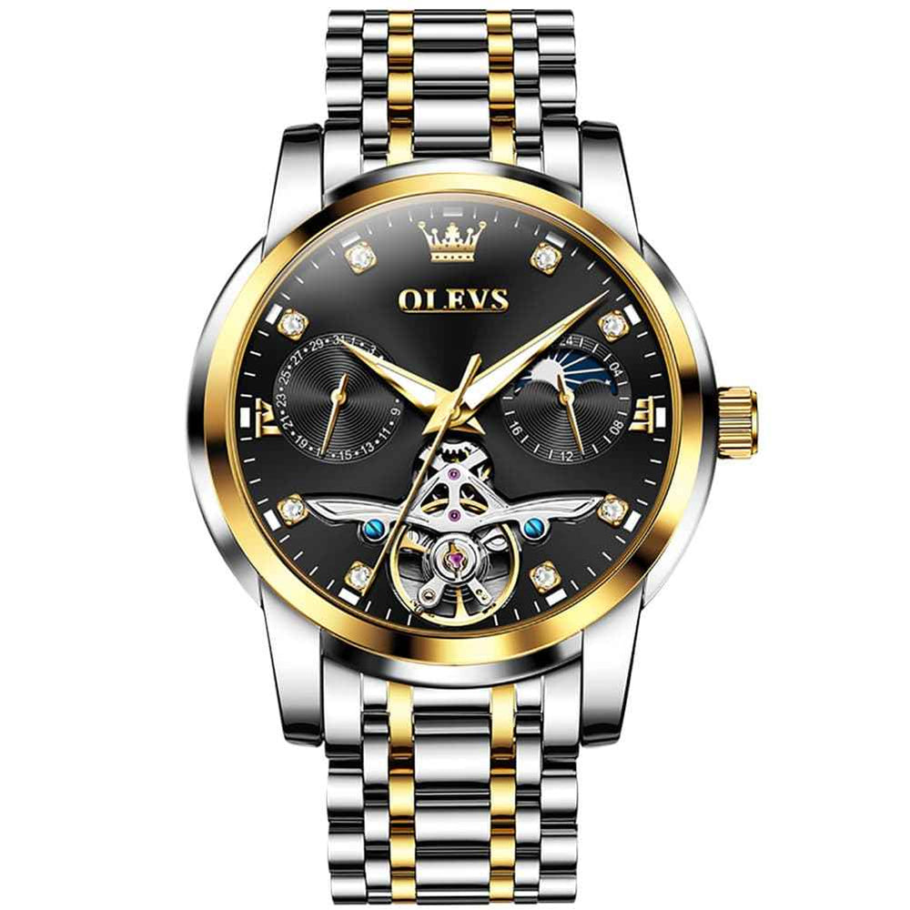 OLEVS 6703 – Men's Moon Phase Tourbillon Automatic Mechanical Watch