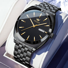 OLEVS 6730 Automatic Tonneau Mechanical Watch For Men - All Gold Watch | Olevs Watch Store