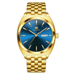 OLEVS 6730 Automatic Tonneau Mechanical Watch For Men - All Gold Watch | Olevs Watch Store