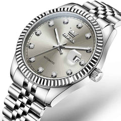 OLEVS 6743 – Men's Fluted Bezel Diamond Mechanical Watch