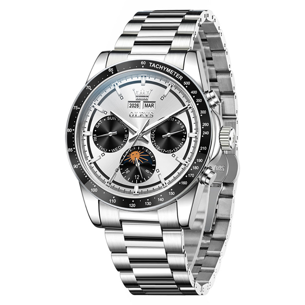 Silver White front view - OLEVS 6756